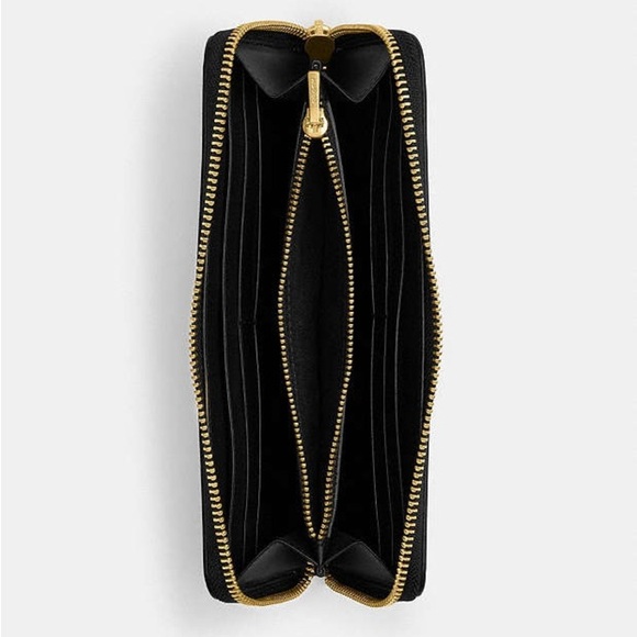 Coach Essential Slim Accordion Zip Wallet, Black - Picture 2 of 4